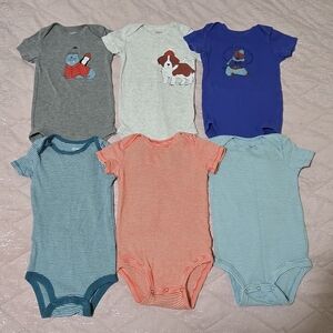 Colorful Striped and Graphic Baby Onesies Set